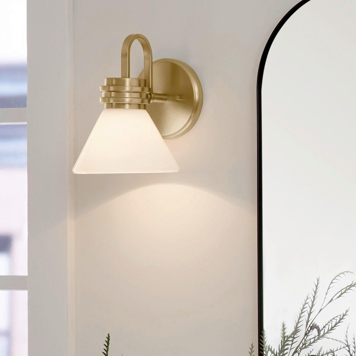 BADEZIMMER-WANDLEUCHTE - Champagner/Schwarz, Konventionell, Glas/Metall (2,40/1,78/2,15cm) - Elstead Lighting