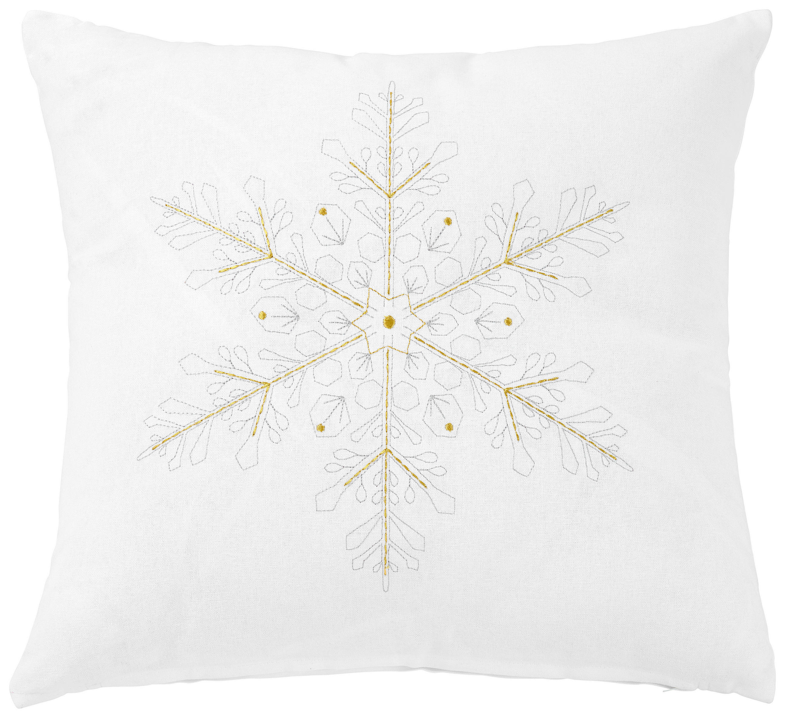 DÍSZPÁRNA 45/45 cm  - Bézs/Fehér, Konventionell, Textil (45/45cm) - X-Mas