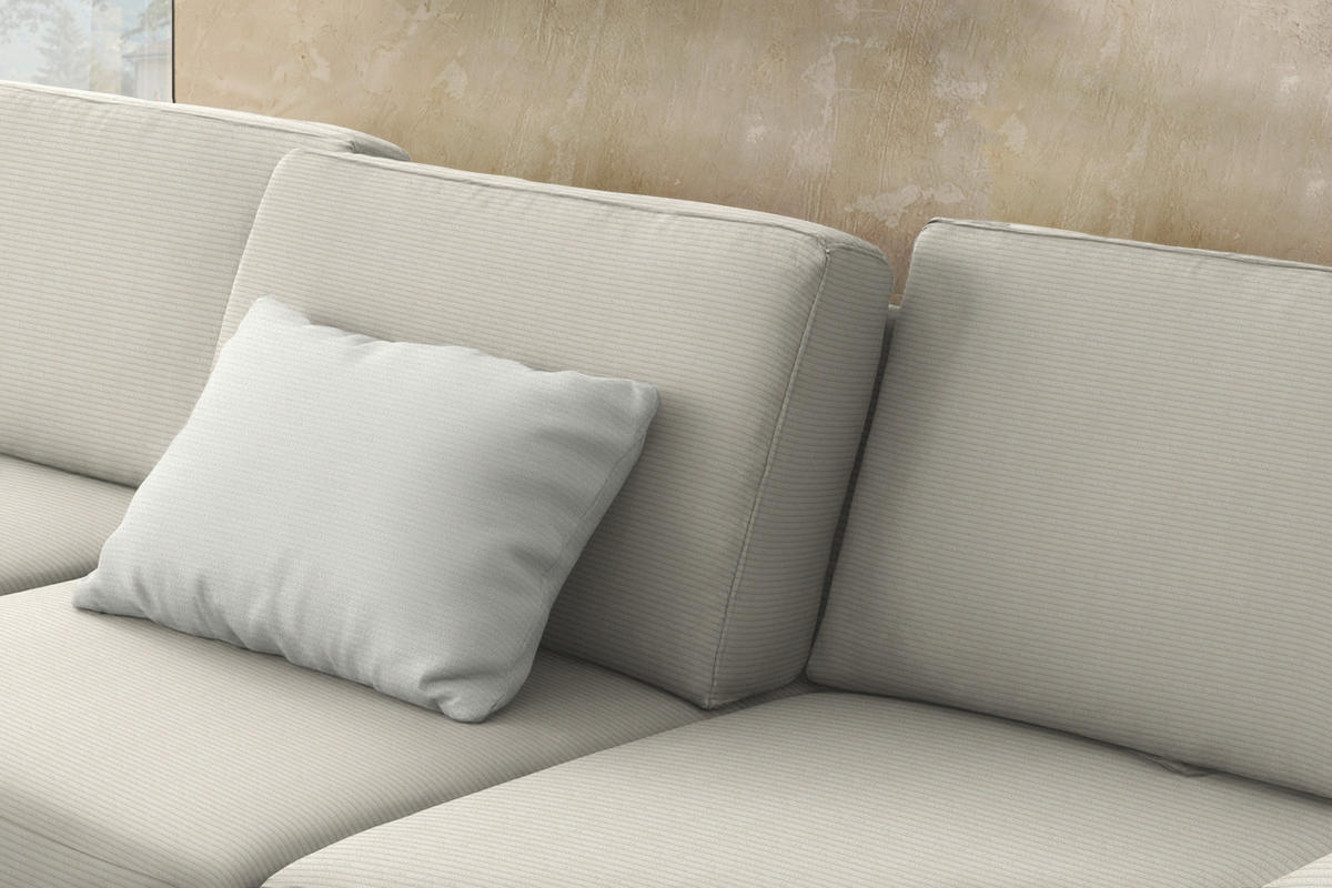 ECKSOFA Cord Naturfarben  - Schwarz/Naturfarben, Design, Textil/Metall (185/298cm) - Pure Home Lifestyle