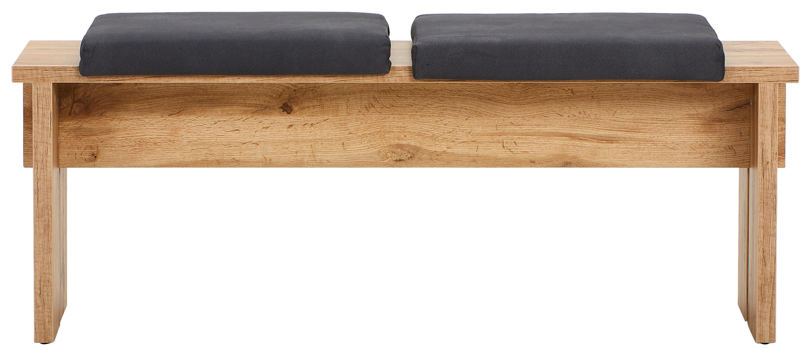 KLOP, leseni material siva, barve hrasta  - siva/barve hrasta, Konvencionalno, leseni material/tekstil (126/49/40cm) - Ti'me