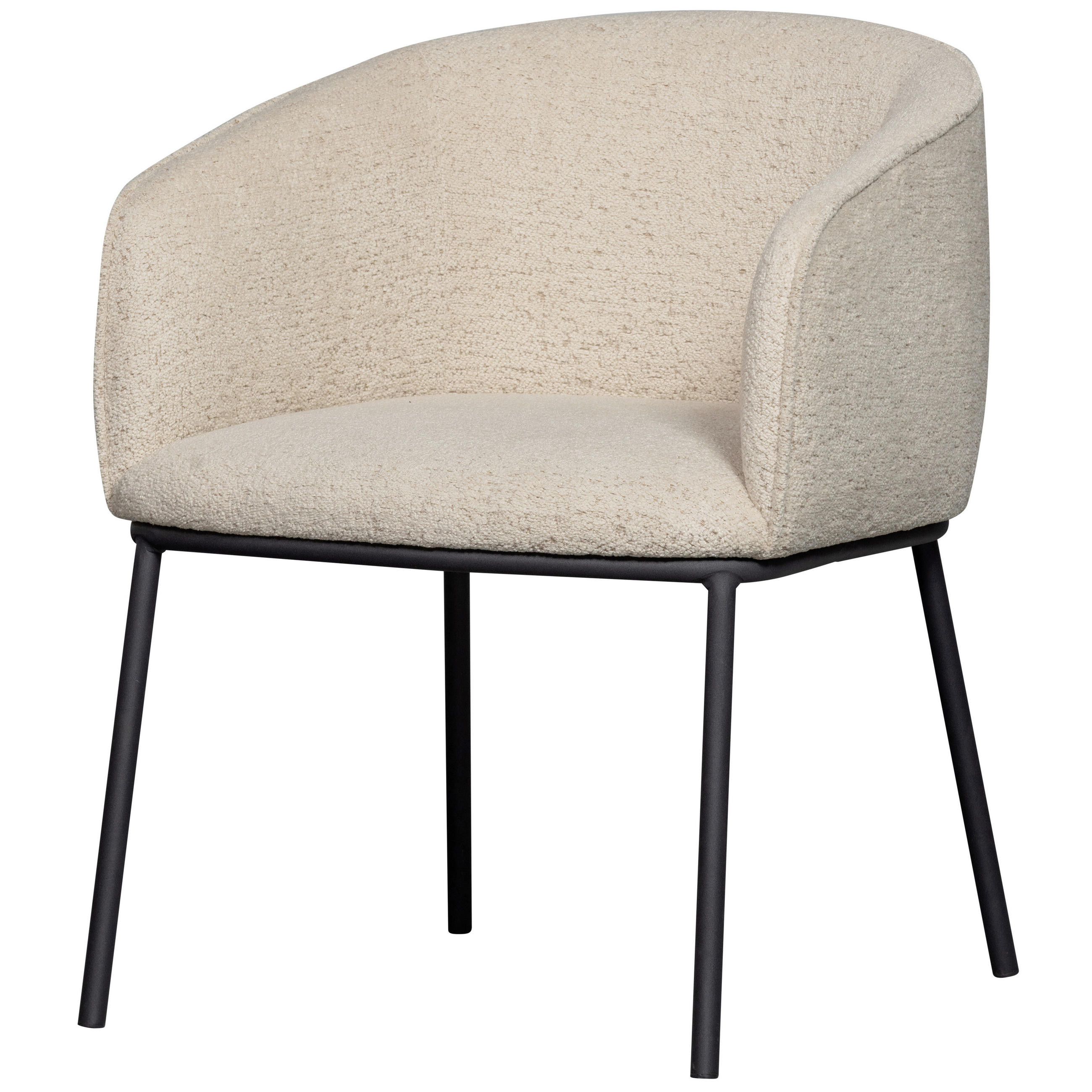 ARMLEHNSTUHL  ,  , Bouclé  ,  - Schwarz/Naturfarben, Design, Textil/Metall (61/77/63cm) - Livetastic