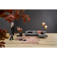 SEDEŽNA GARNITURA, pravo usnje siva  - barve nerjavečega jekla/siva, Design, kovina/usnje (183/230cm) - Himolla