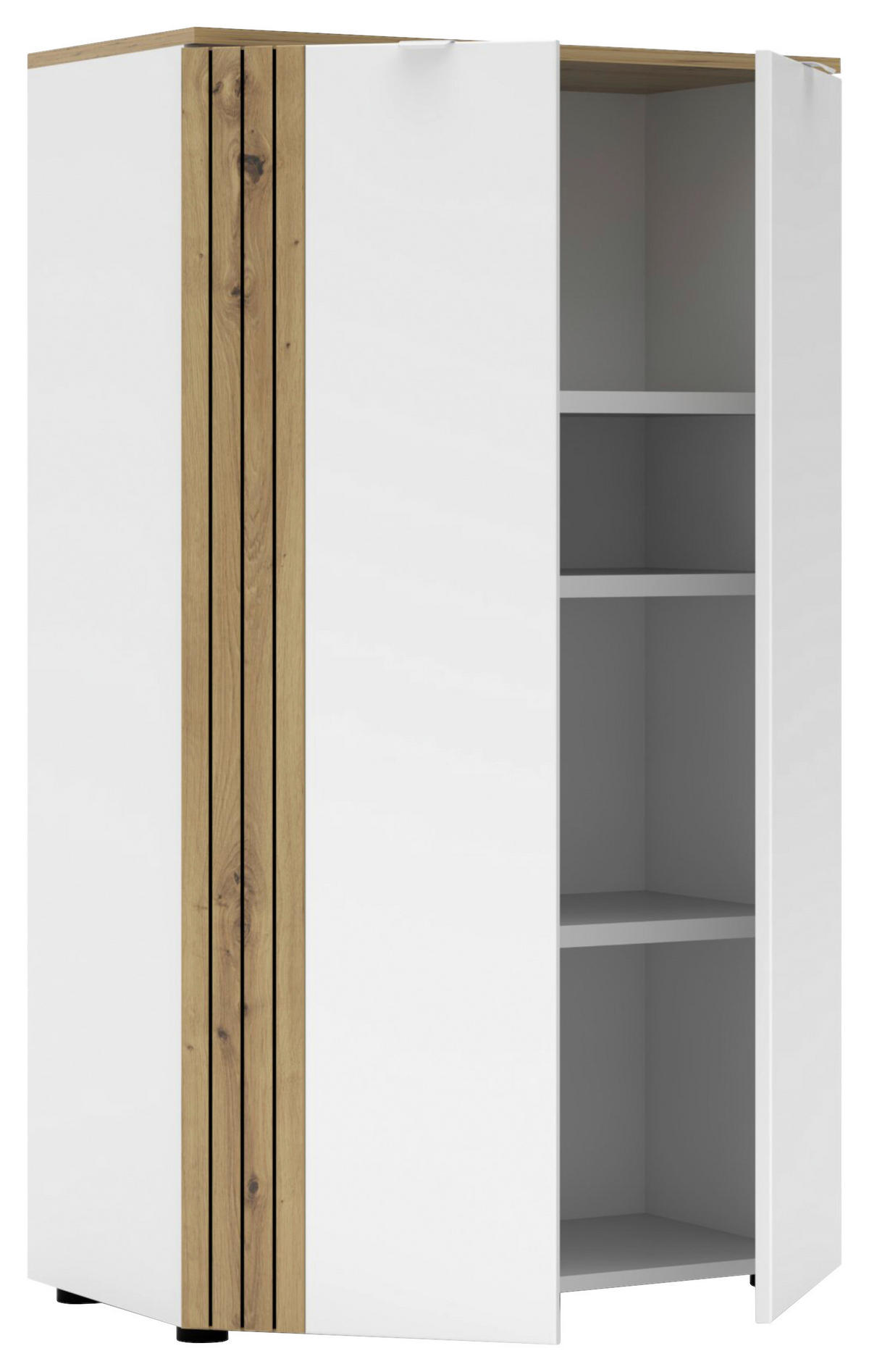 KOMMODE , 75/127/38 cm,  - Schwarz/Weiß, KONVENTIONELL, Holzwerkstoff/Metall (75/127/38cm) - Voleo