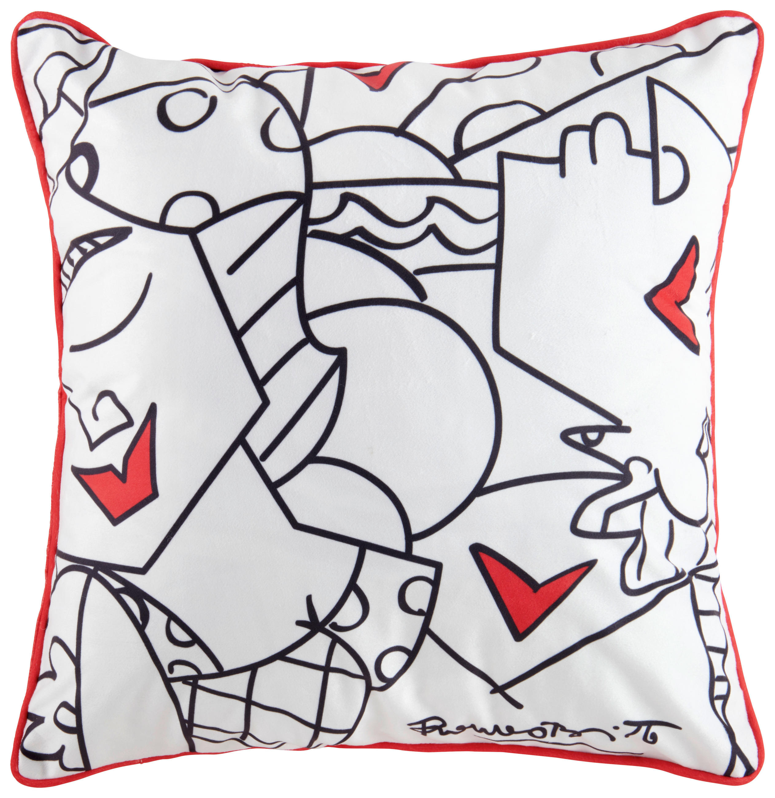 Britto Kissenbezug Faces Mehrfarbig 50x50 cm