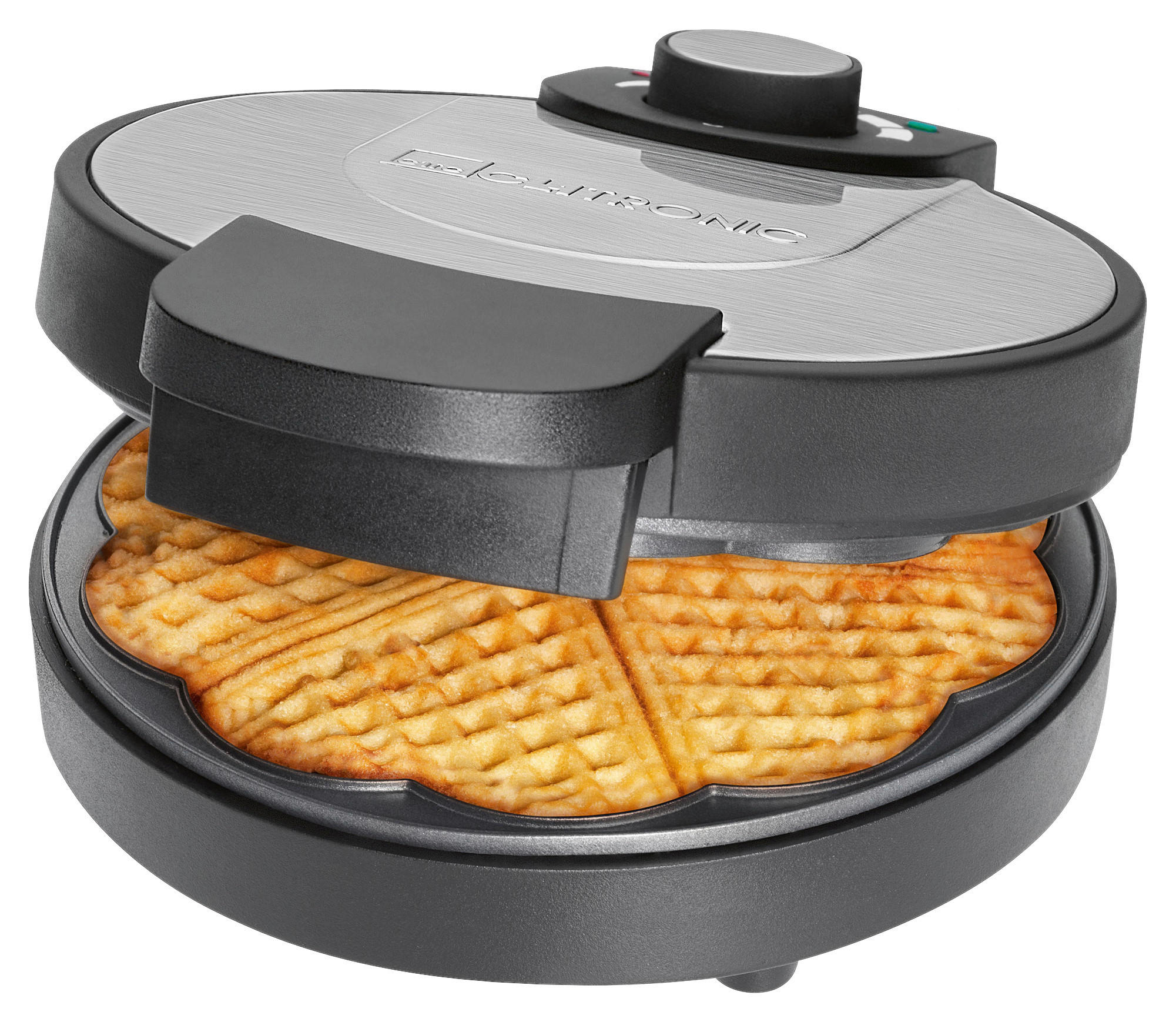 WAFFELAUTOMAT  - Edelstahlfarben/Schwarz, LIFESTYLE, Kunststoff/Metall (20/9,5/26cm) - Clatronic