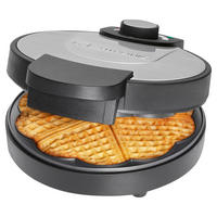 WAFFELAUTOMAT  - Edelstahlfarben/Schwarz, LIFESTYLE, Kunststoff/Metall (20/9,5/26cm) - Clatronic