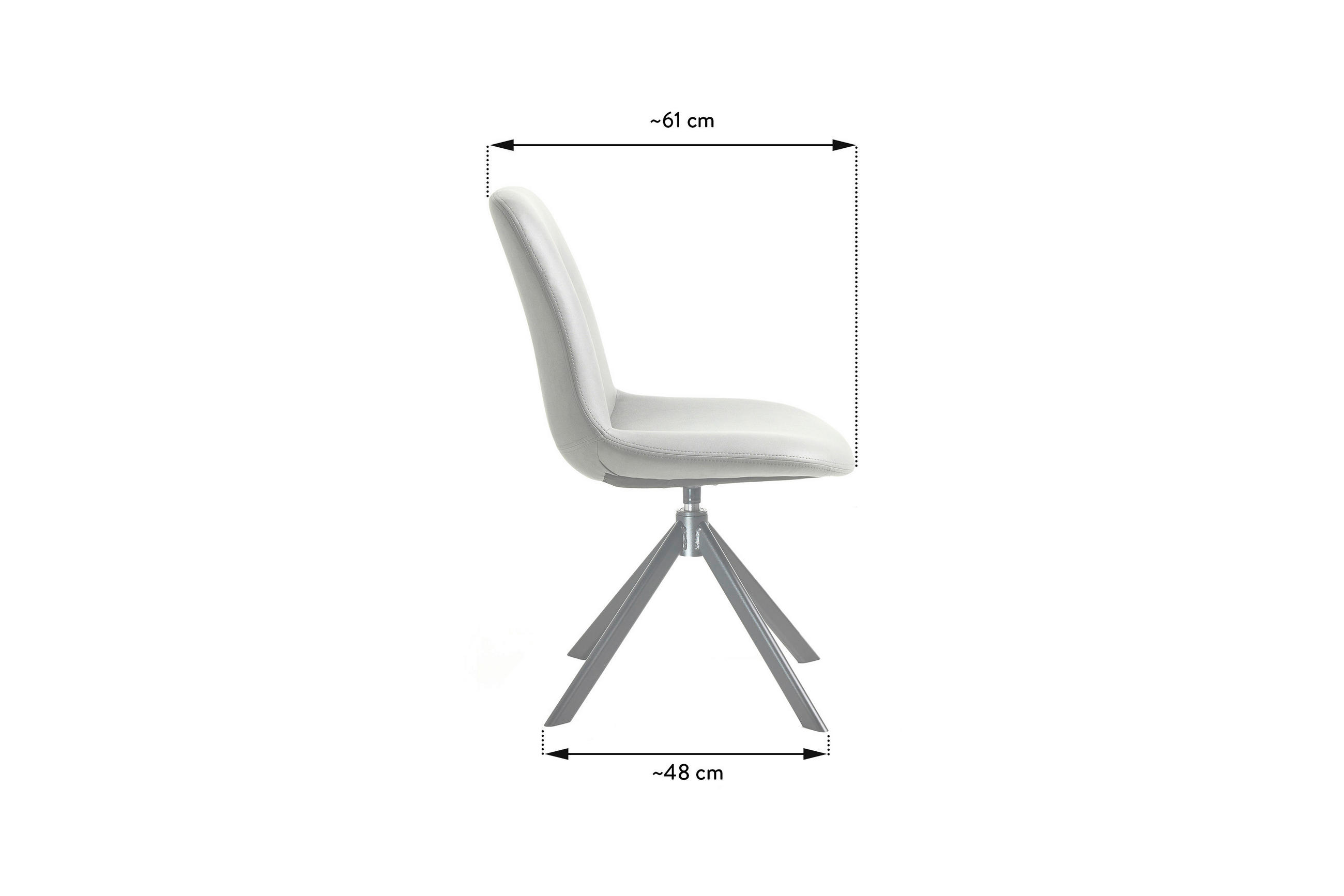 Thumbnail - Celina Home Stuhl Turn, Schwarz, Hellgrau, Metall, Textil, Drehkreuz, 51x89x61 cm, Sitzfläche 360° drehbar, Typenauswahl...