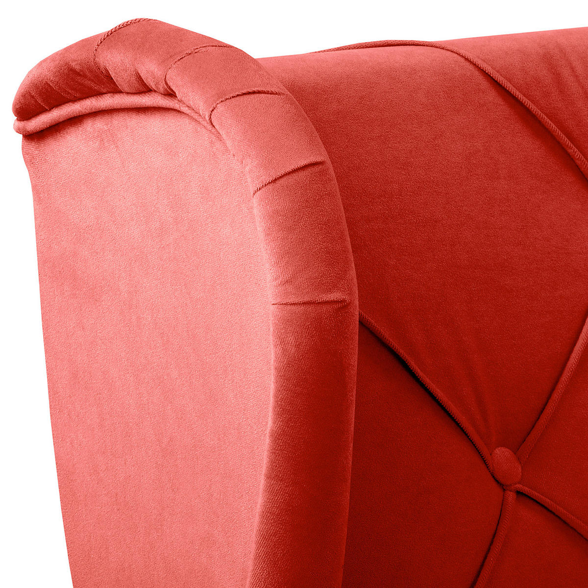 OHRENSESSEL Samt Rot  - Rot, Design, Holz/Textil (84/105/90cm) - P & B