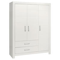 KLEIDERSCHRANK in Weiss  - Chromfarben/Weiss, Design, Holzwerkstoff/Metall (156,8/205,3/55,3cm) - Paidi