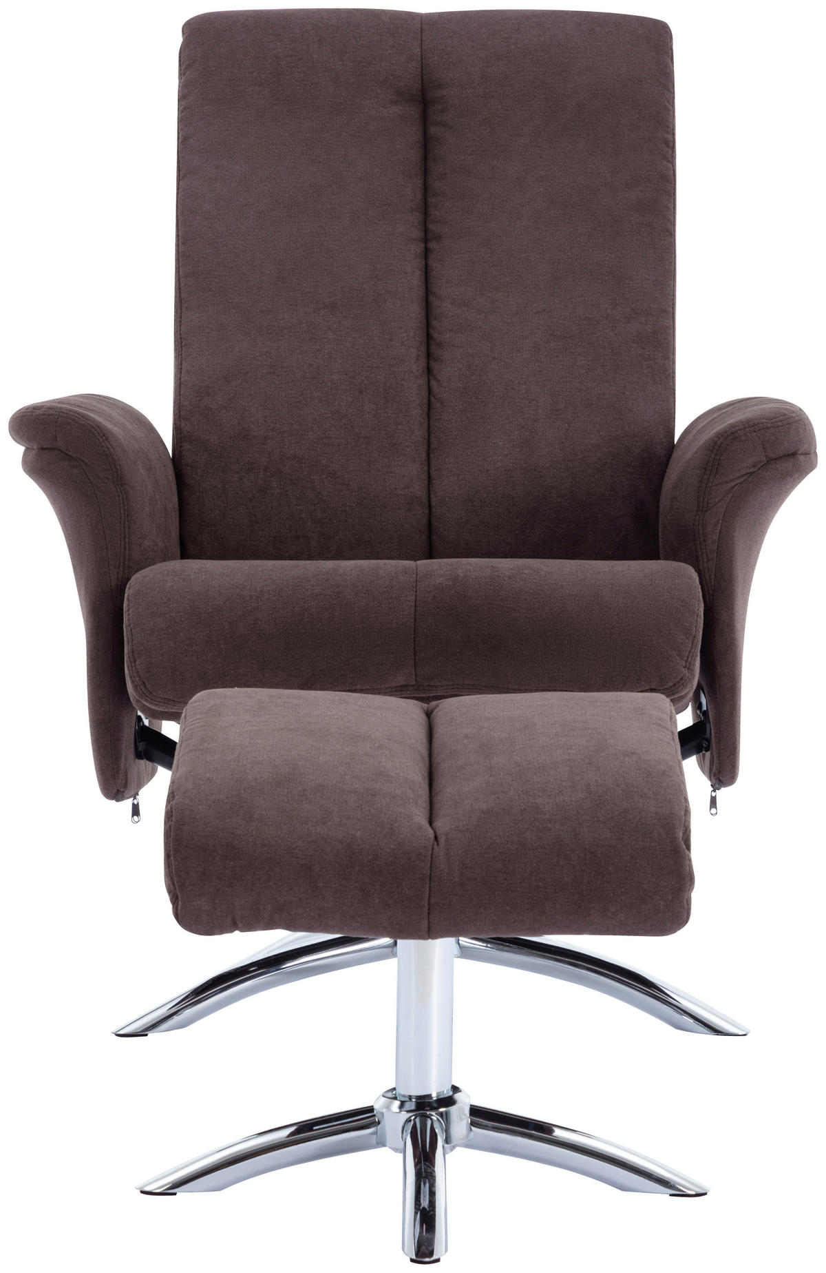 RELAXSESSELSET Chenille    - Chromfarben/Braun, KONVENTIONELL, Textil/Metall (80/113/84cm) - MID.YOU