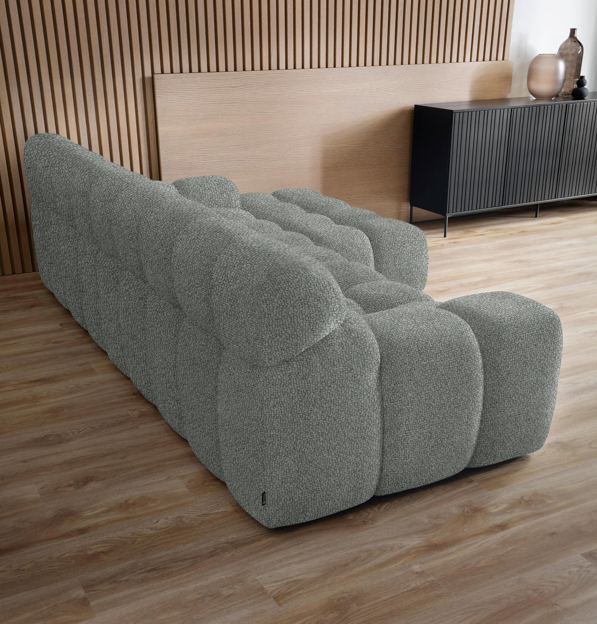 ECKSOFA in Webstoff Hellgrau  - Hellgrau/Schwarz, Modern, Kunststoff/Textil (297/180cm) - Welnova