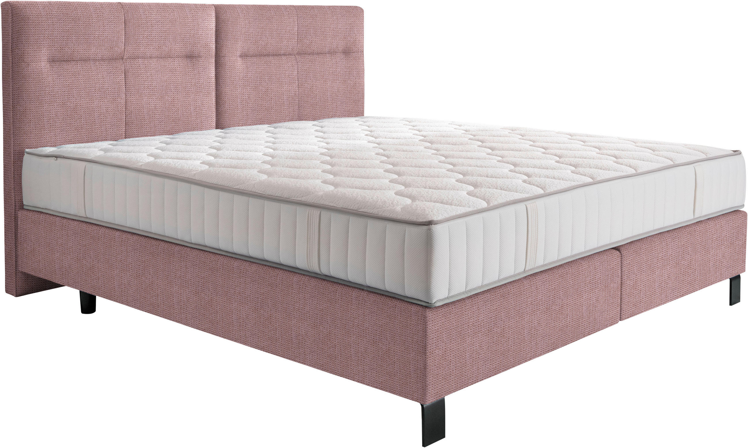 BOXSPRINGBETT 200/220 cm  in Altrosa  - Schwarz/Altrosa, KONVENTIONELL, Textil/Metall (200/220cm) - Esposa