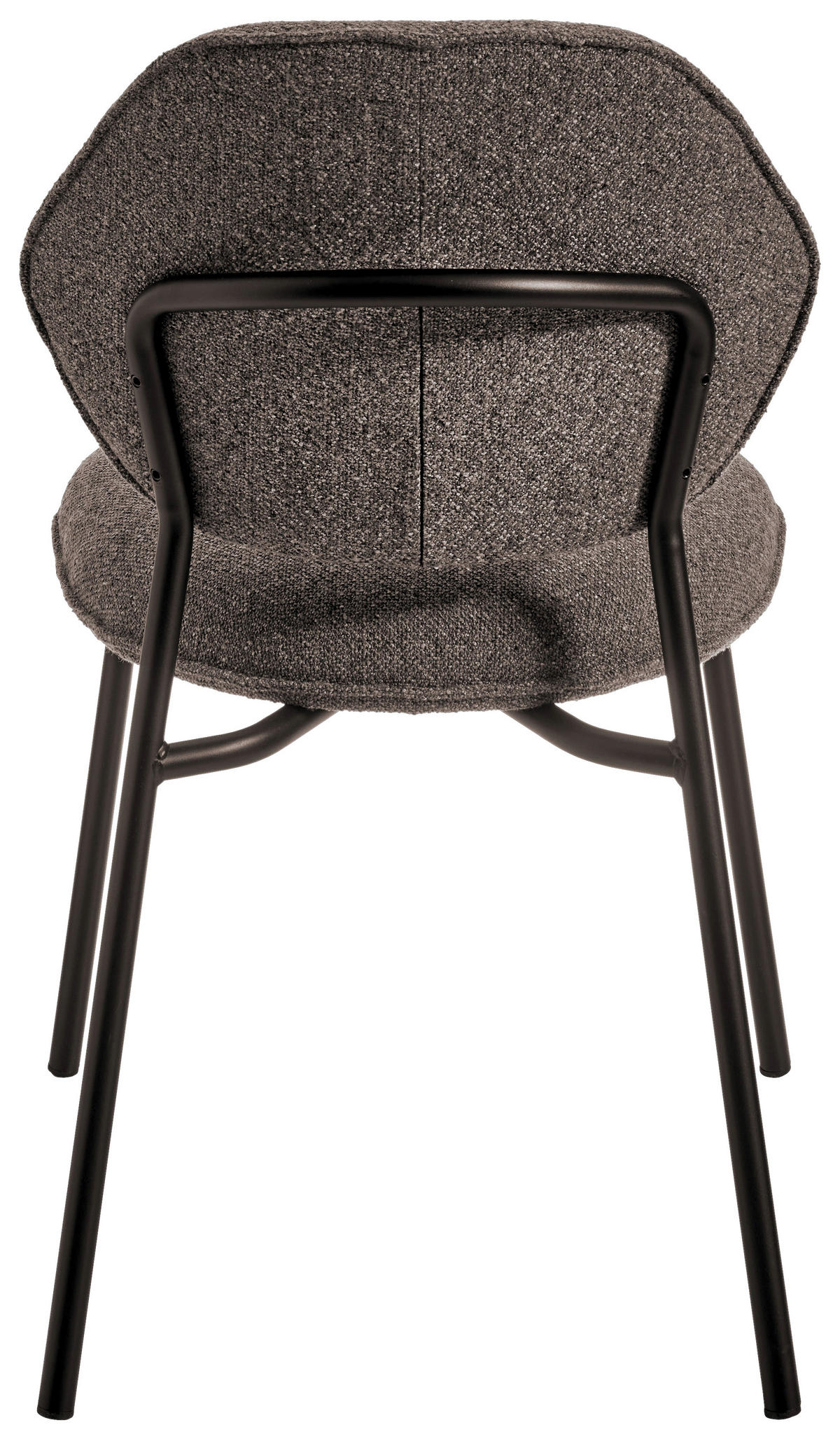 STUHL  Stoffauswahl, stapelbar Bouclé  - Schwarz/Braun, Basics, Textil/Metall (51/85/63cm) - Celina Home