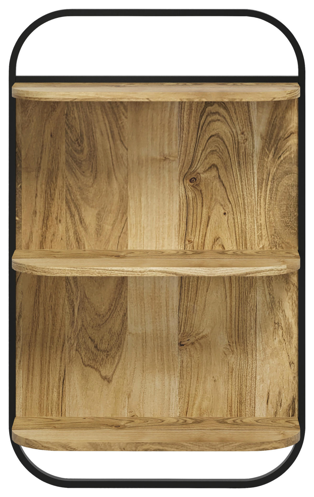 BADEZIMMERREGAL 51/81/20 cm  - Schwarz/Naturfarben, Natur, Holz/Metall (51/81/20cm) - Livetastic