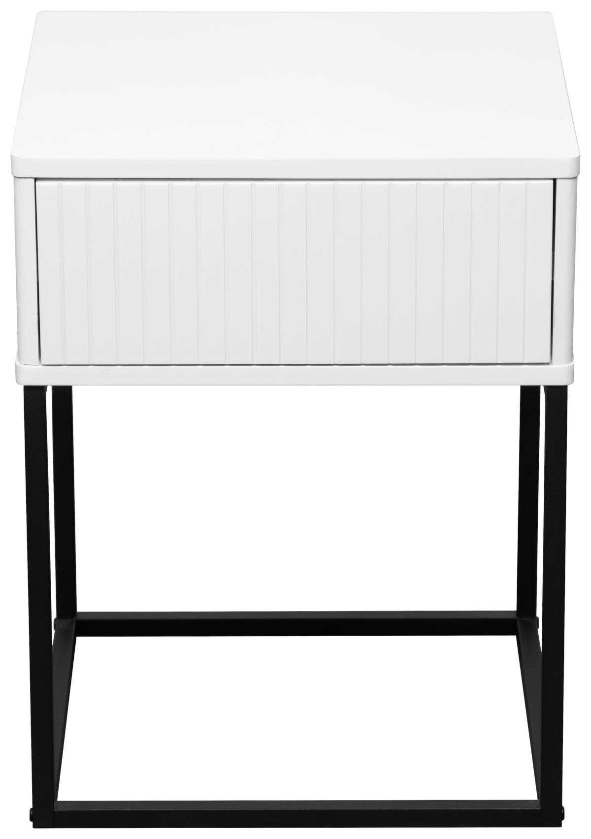 NACHTTISCH 40/52/38,5 cm  Schwarz, Weiss  - Weiss/Schwarz, Design, Holzwerkstoff/Metall (40/52/38,5cm) - Carryhome