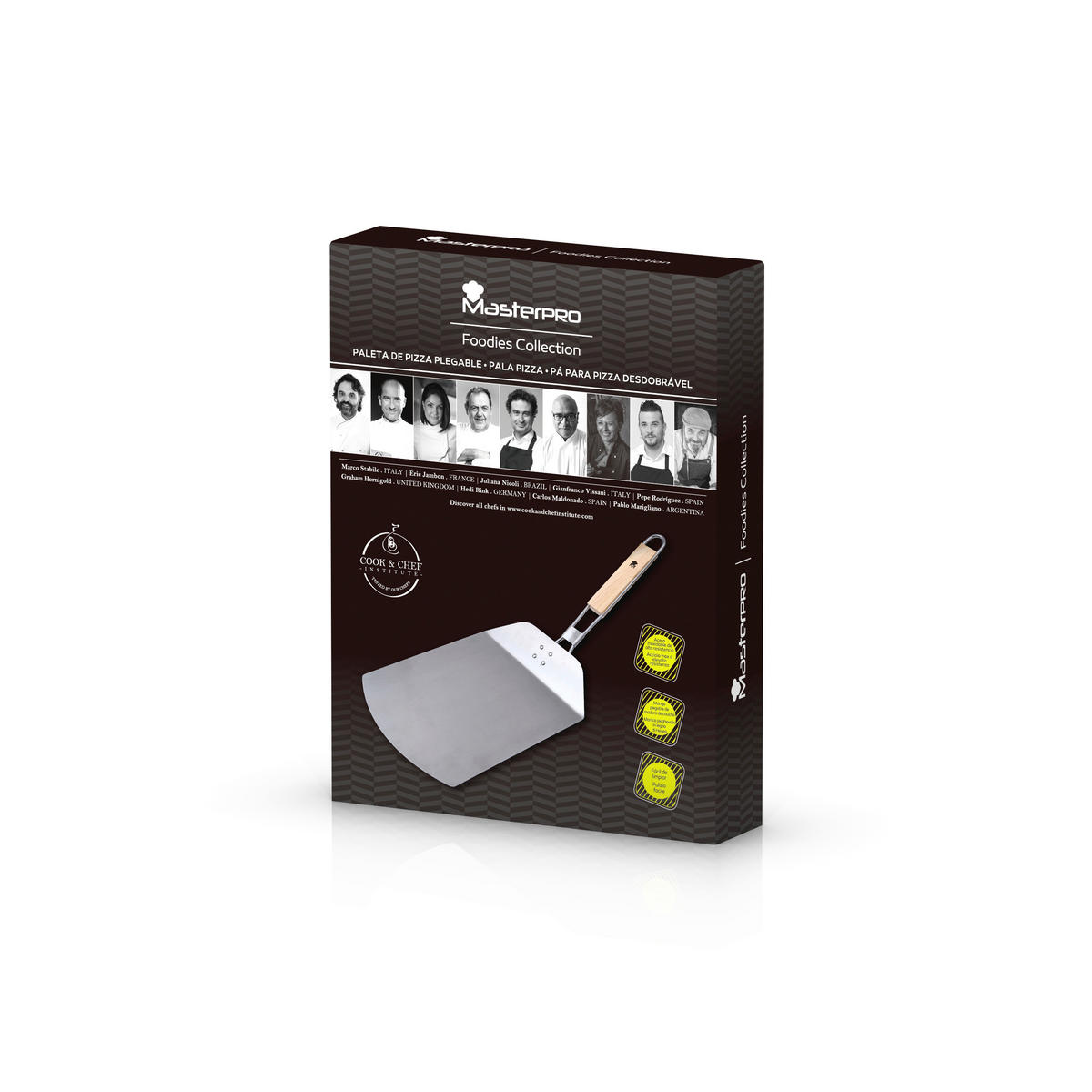 PIZZASCHAUFEL   - Silberfarben, Basics, Holz/Metall (6/33/25cm) - Masterpro