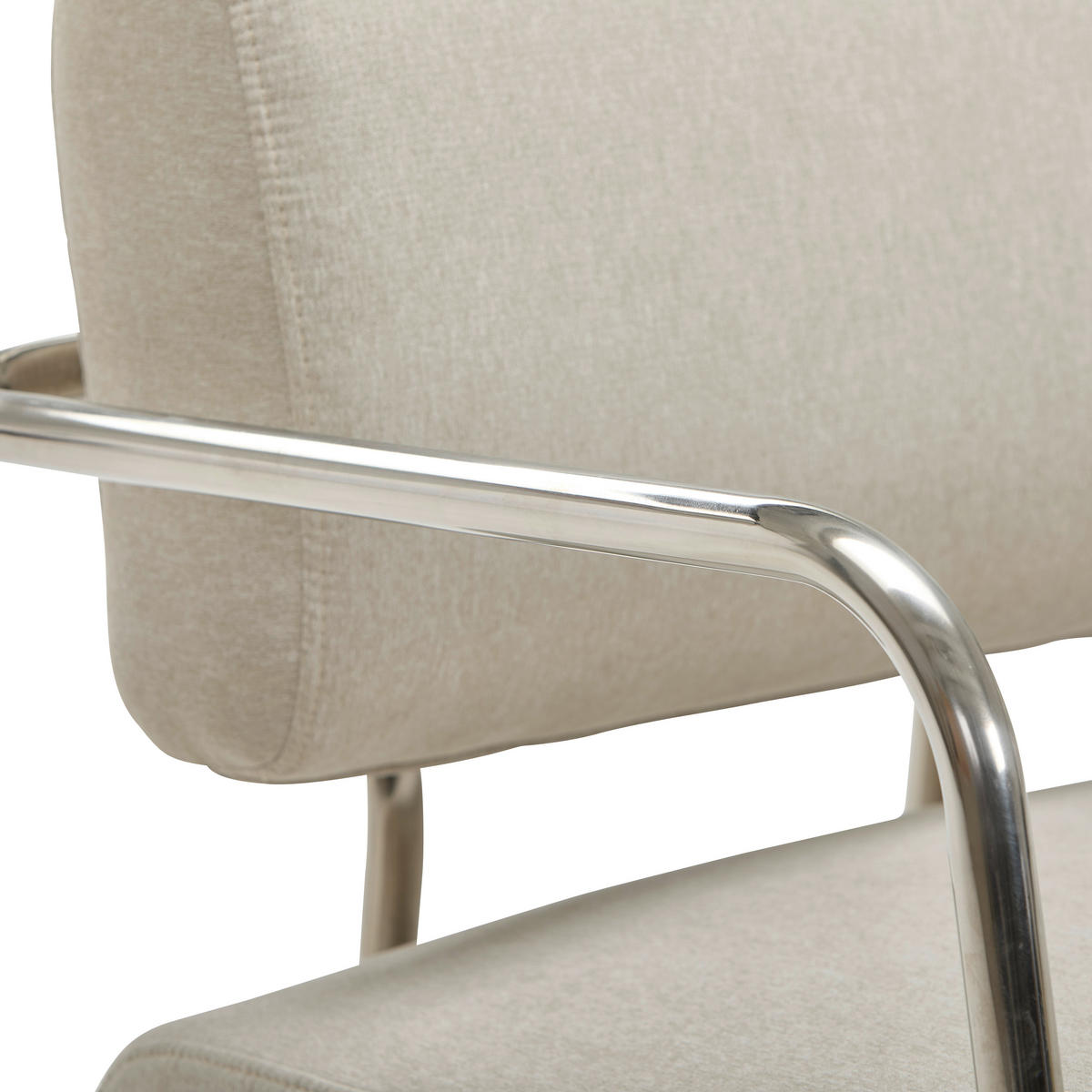 SESSEL in Leinenoptik Chromfarben, Beige  - Chromfarben/Beige, Trend, Textil/Metall (70/82/74cm) - Livetastic