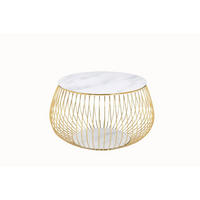 DOHÁNYZÓASZTAL fém, üveg 72/72/42 cm   - aranyszínű/fehér, Design, üveg/fém (72/72/42cm) - Livetastic