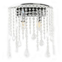 WANDLEUCHTE 38/20 cm   - Chromfarben, KONVENTIONELL, Glas/Metall (38/20cm)