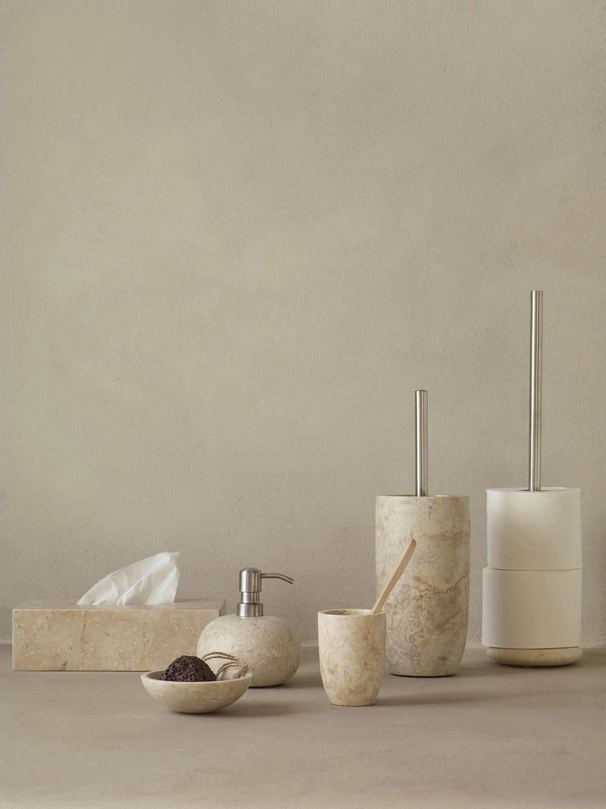 SEIFENSPENDER Lux  - Creme, Basics, Stein (12/13.3cm) - Aquanova