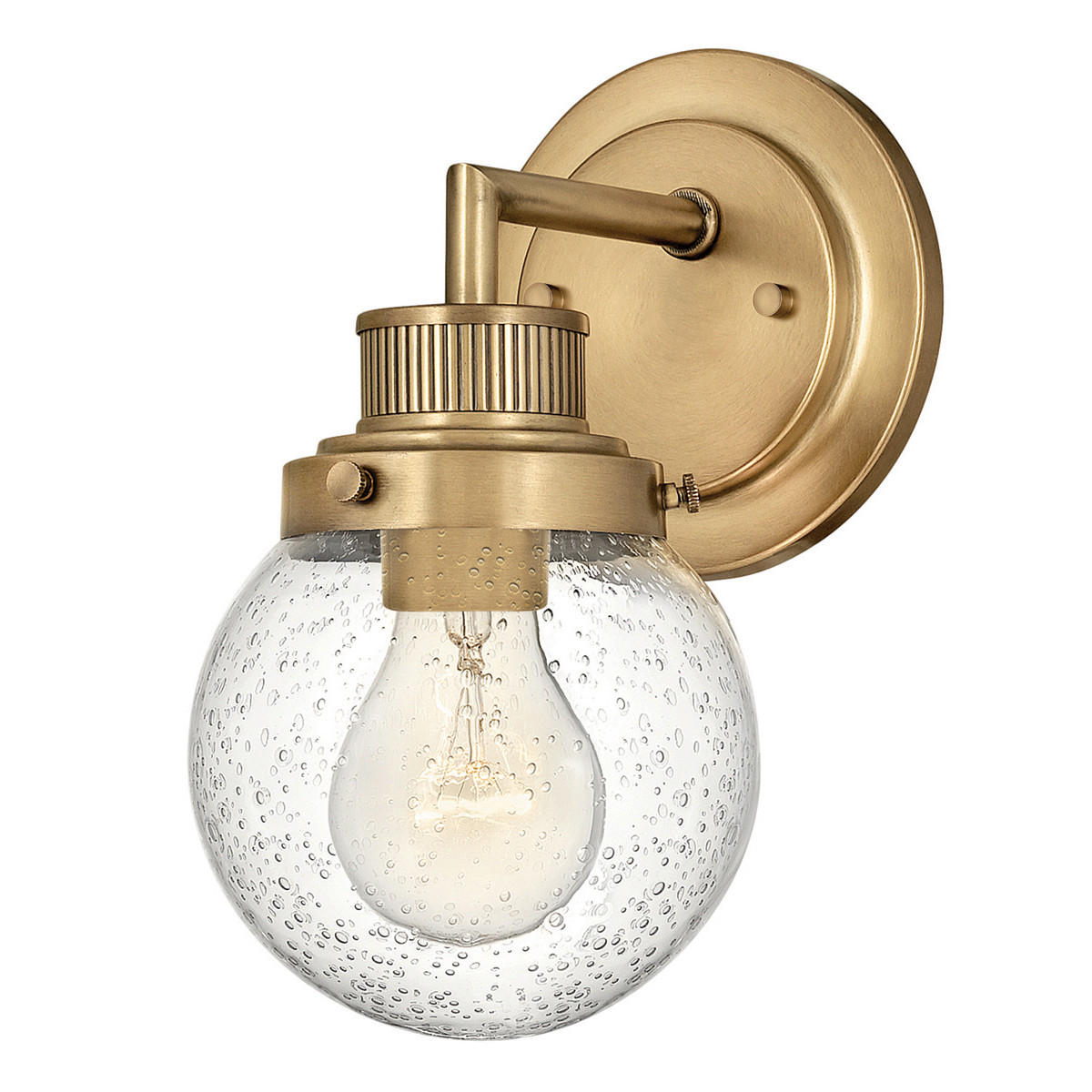 BADEZIMMER-WANDLEUCHTE 23,7/18,3/13 cm - Messingfarben, LIFESTYLE, Glas/Metall (23,7/18,3/13cm) - Elstead Lighting