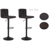 BARHOCKER-SET Mikrofaser Anthrazit Stahl Sitzfläche 360° drehbar  - Dunkelgrau/Anthrazit, MODERN, Textil/Metall (40/85/48cm) - MID.YOU