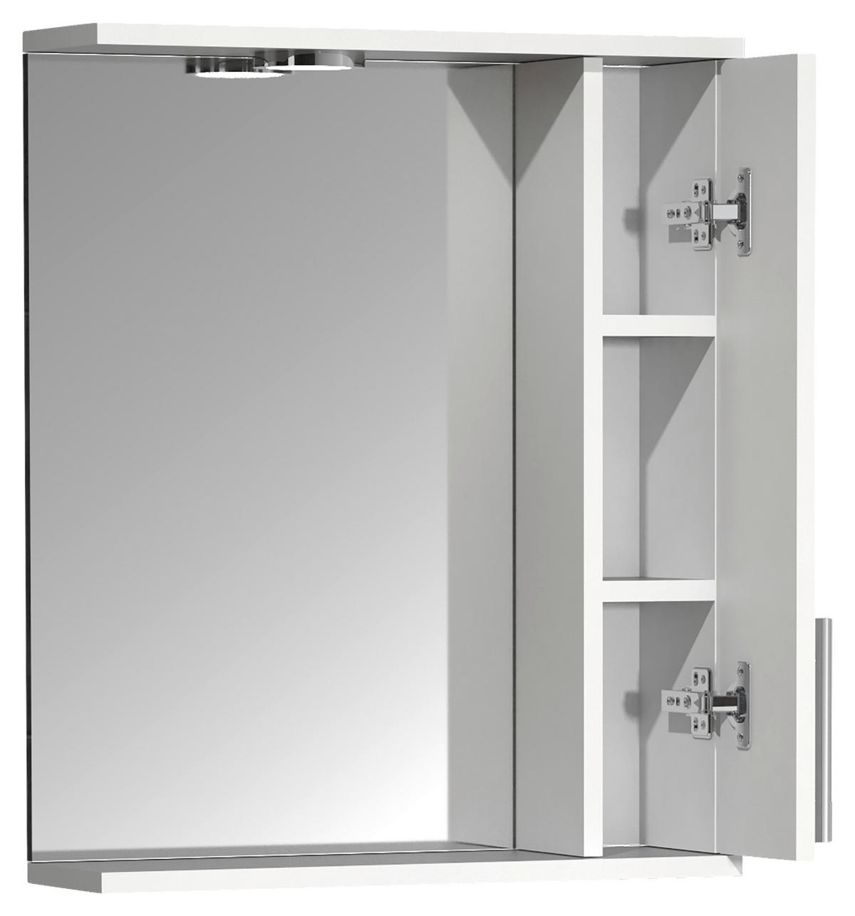 ARMOIRE À MIROIR 50/60/14 cm  - Weiss/Silberfarben, Modern, Glas/Holzwerkstoff (50/60/14cm) - MID.YOU