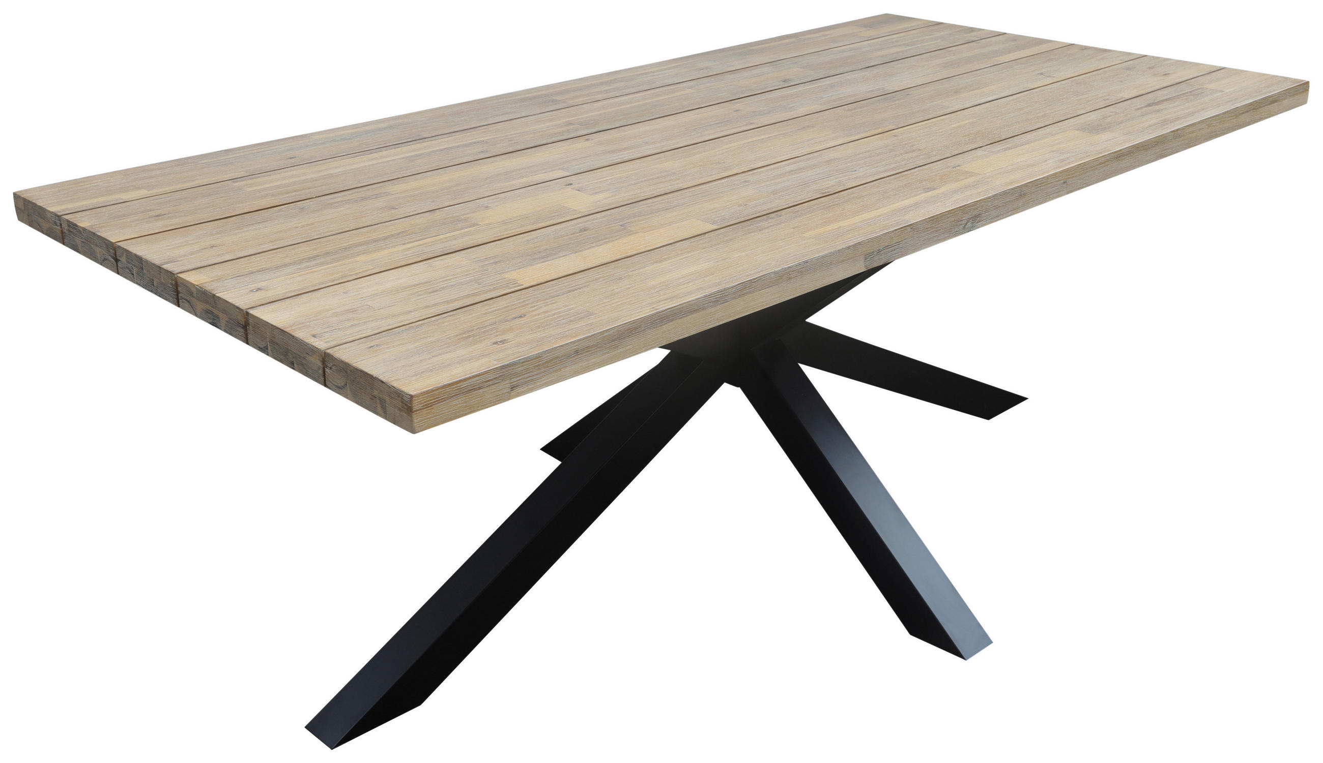 GARTENTISCH 200/100/76 cm  - Schwarz/Akaziefarben, MODERN, Holz/Metall (200/100/76cm) - Livetastic