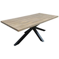 GARTENTISCH 200/100/76 cm  - Schwarz/Akaziefarben, MODERN, Holz/Metall (200/100/76cm) - Livetastic