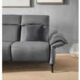 TRAPEZSOFA in Mikrofaser Grau  - Schwarz/Grau, KONVENTIONELL, Textil/Metall (221/103/95cm) - Dieter Knoll