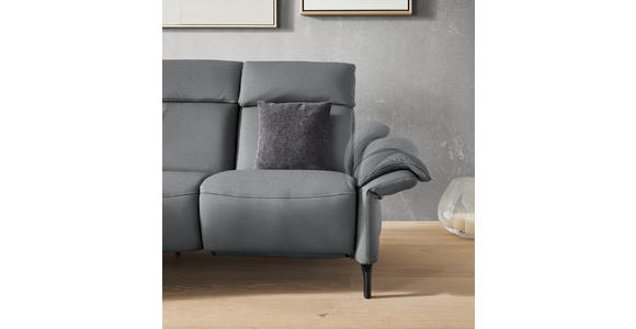 TRAPEZSOFA in Mikrofaser Grau - Schwarz/Grau, KONVENTIONELL, Textil/Metall (221/103/95cm) - Dieter Knoll