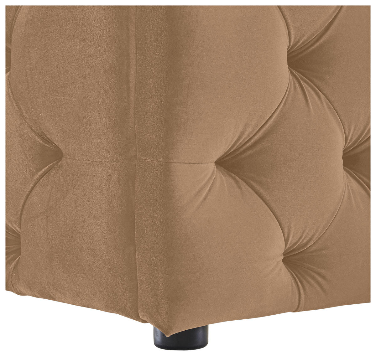 POLSTERBETT 140/200 cm,  in Hellbraun, gepolstertes Kopfteil,  - Hellbraun/Schwarz, KONVENTIONELL, Kunststoff/Textil (140/200cm) - home24