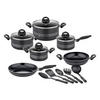 KOCHTOPFSET MILANO NERO 6-teilig  - Schwarz, Basics, Metall - GSW