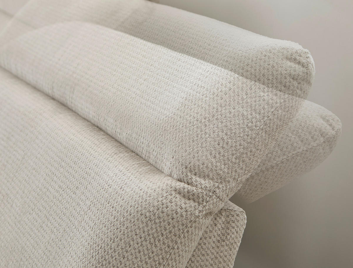 SEDEŽNA GARNITURA, šenilja bež  - črna/bež, Design, kovina/tekstil (288/179-202cm) - Hom`in