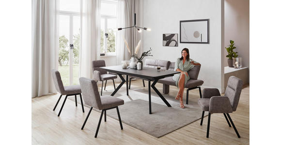 ESSTISCH rechteckig Schwarz, Dunkelgrau - Dunkelgrau/Schwarz, Design, Kunststoff/Metall (180/90/76cm) - Dieter Knoll