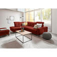 ECKSOFA in Chenille Rot  240/308 cm  - Rot/Schwarz, Design, Textil/Metall (240/308cm) - Xora