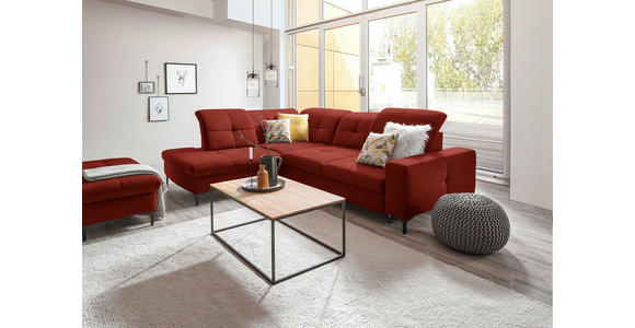 ECKSOFA in Chenille Rot 240/308 cm - Rot/Schwarz, Design, Textil/Metall (240/308cm) - Xora