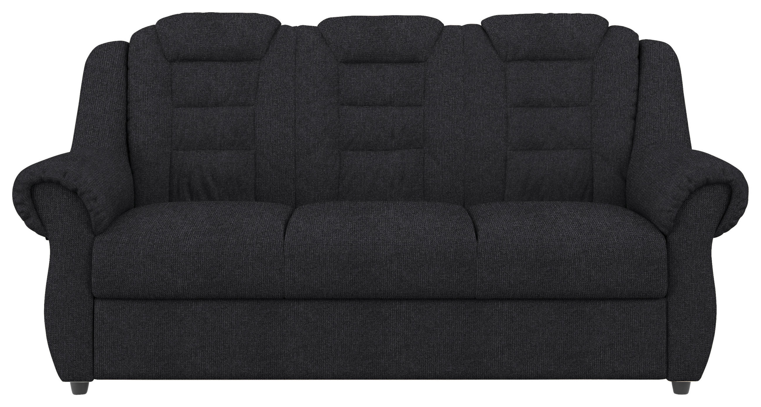 3-SITZER-SOFA Chenille Schwarz  - Schwarz, KONVENTIONELL, Kunststoff/Textil (196/102/101cm) - Livetastic