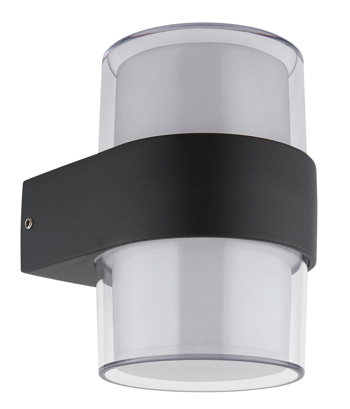 AUßENLEUCHTE 9,6/6 cm   - Klar/Anthrazit, Design, Kunststoff/Metall (9,6/6cm) - Globo