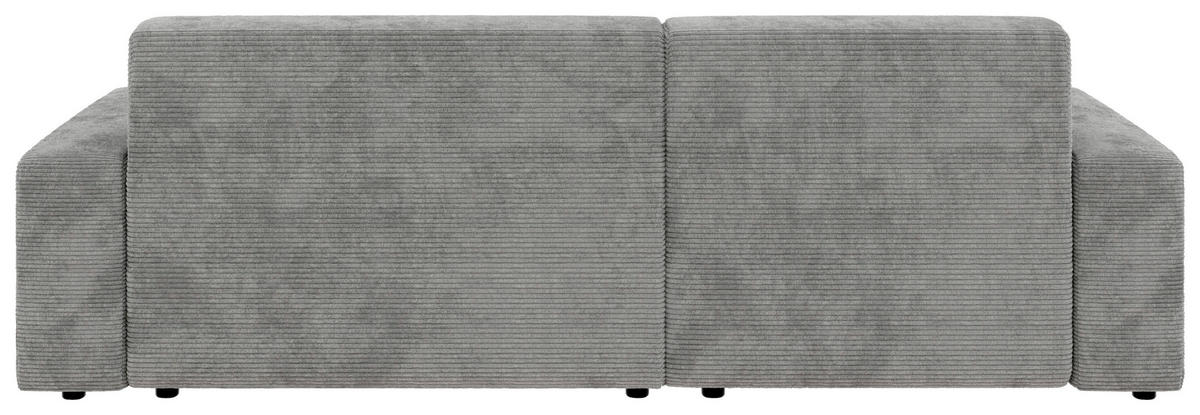 ECKSOFA in Cord Grau  - Schwarz/Grau, Modern, Kunststoff/Textil (162/246cm) - Trendmanufaktur