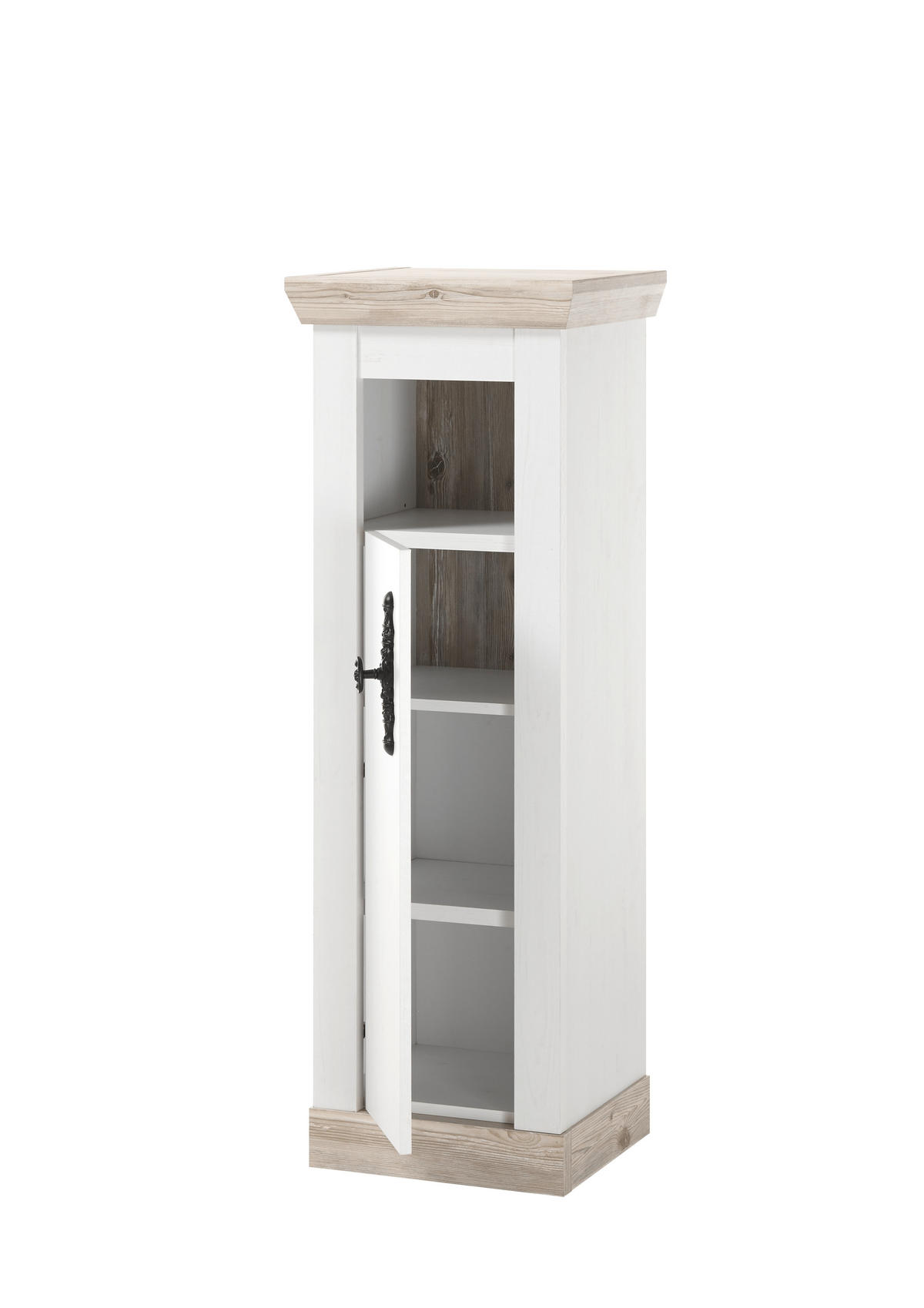 MIDISCHRANK 42/120/35 cm  - Schwarz/Pinienfarben, Design, Holzwerkstoff/Metall (42/120/35cm) - MID.YOU