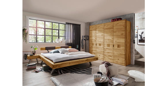 BALKENBETT 160/210 cm  in Eichefarben   - Eichefarben, Natur, Holz/Metall (160/210cm) - Valnatura