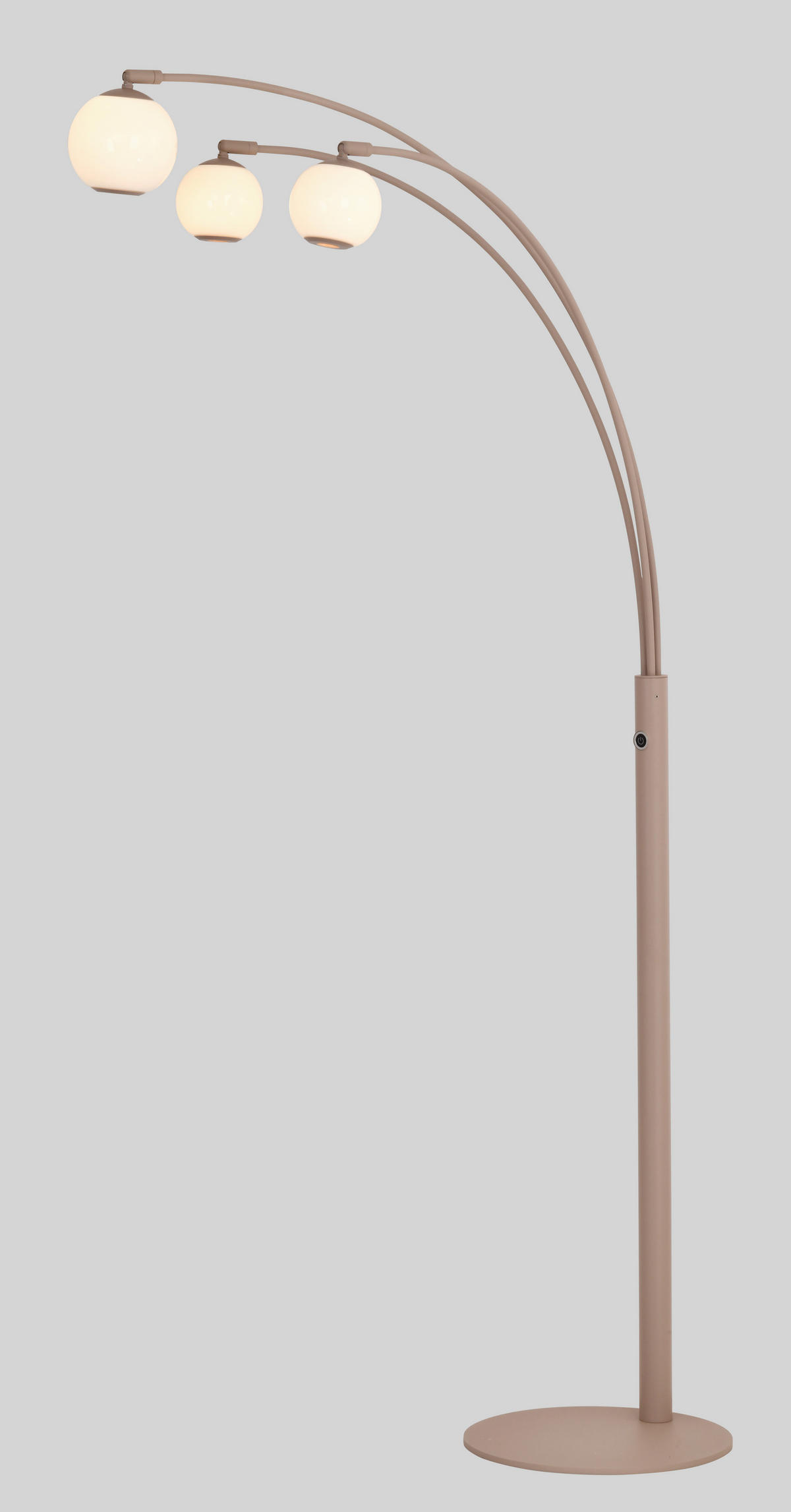 LED-STEHLEUCHTE Luberon 87,5/162,5/52 cm  - Sandfarben/Schwarzchrom, Design, Glas/Kunststoff (87,5/162,5/52cm)