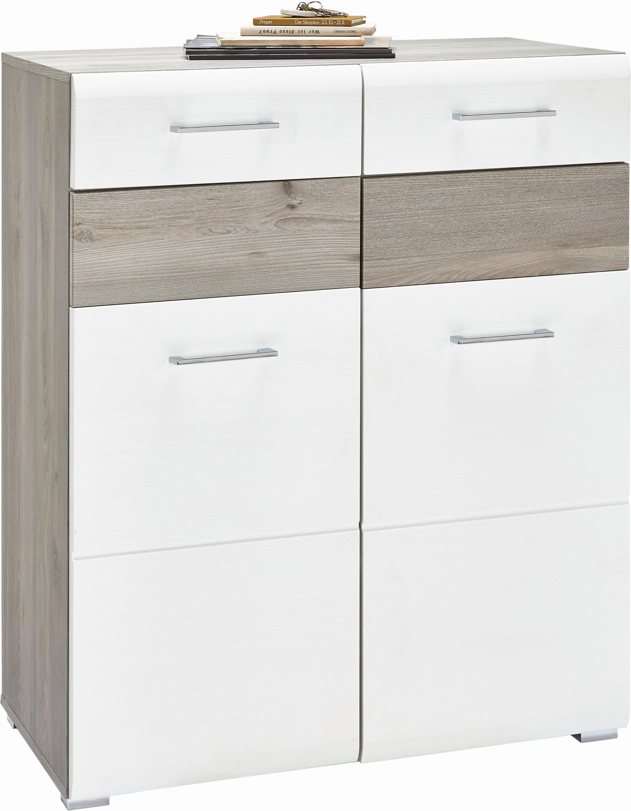 ORMAR ZA OBUĆU boje srebrnog hrasta drvni materijal - bijela/boje srebrnog hrasta, Design, drvni materijal/metal (85/105/40cm) - Xora