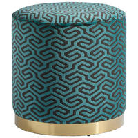 TABURETKA, textil, kompozitné drevo, 40/42/40 cm - zelená, Design, kompozitné drevo/textil (40/42/40cm) - MID.YOU