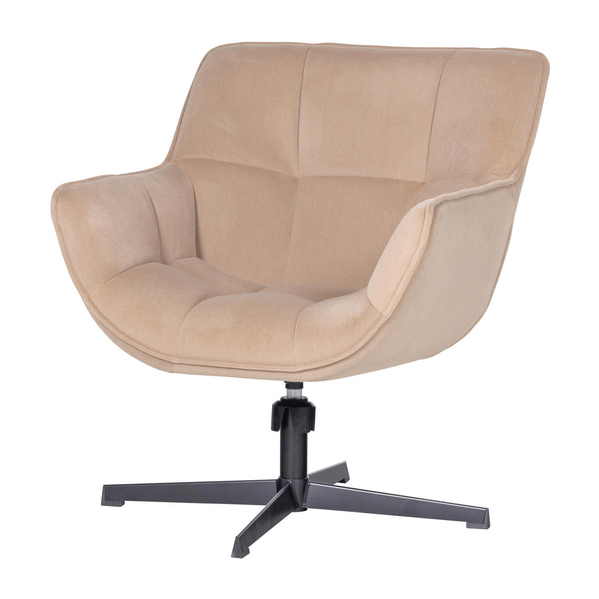 SESSEL in Samt Sandfarben  - Sandfarben/Schwarz, MODERN, Textil/Metall (71/94/83cm) - Livetastic