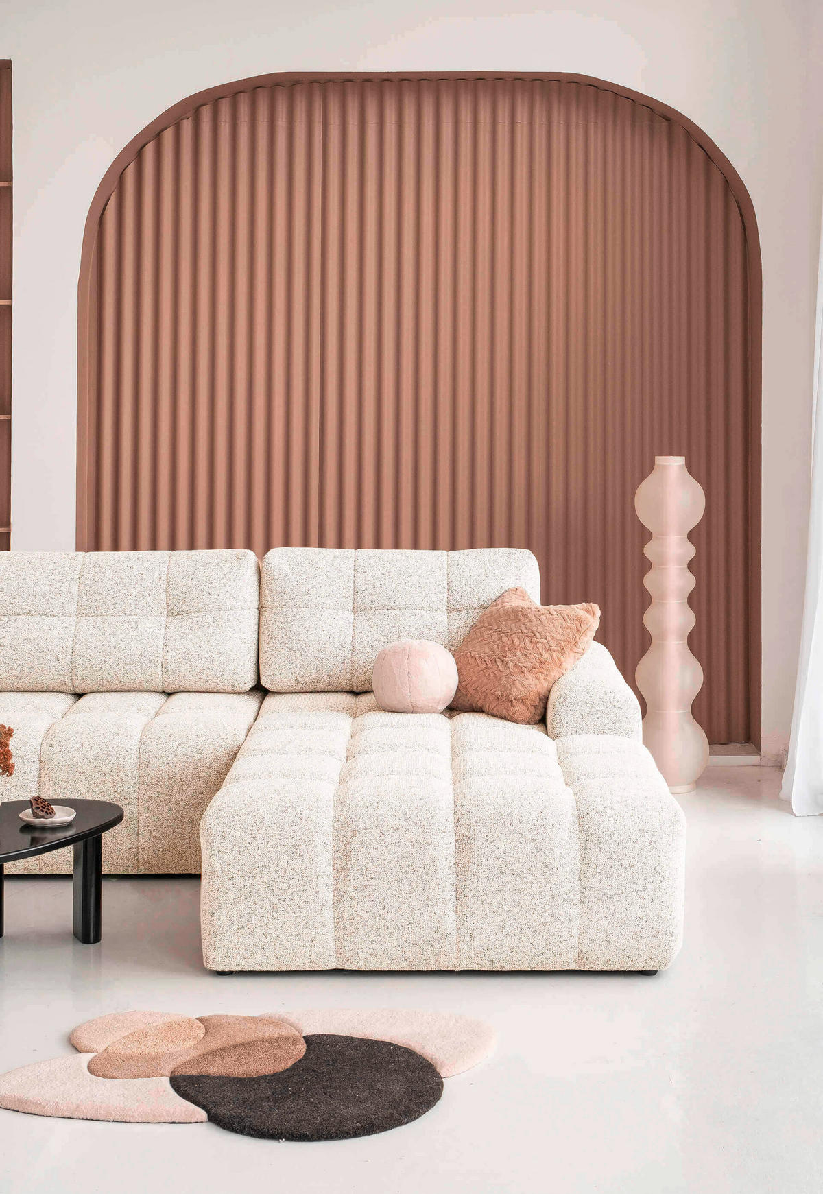 ECKSOFA  in Beige  338/184 cm  - Beige/Schwarz, Design, Textil (338/184cm) - MID.YOU