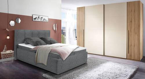 POLSTERBETT Matratze, Bettkasten, Topper Dunkelgrau 180/200 cm  - Dunkelgrau/Graphitfarben, KONVENTIONELL, Kunststoff/Textil (180/200cm) - Esposa