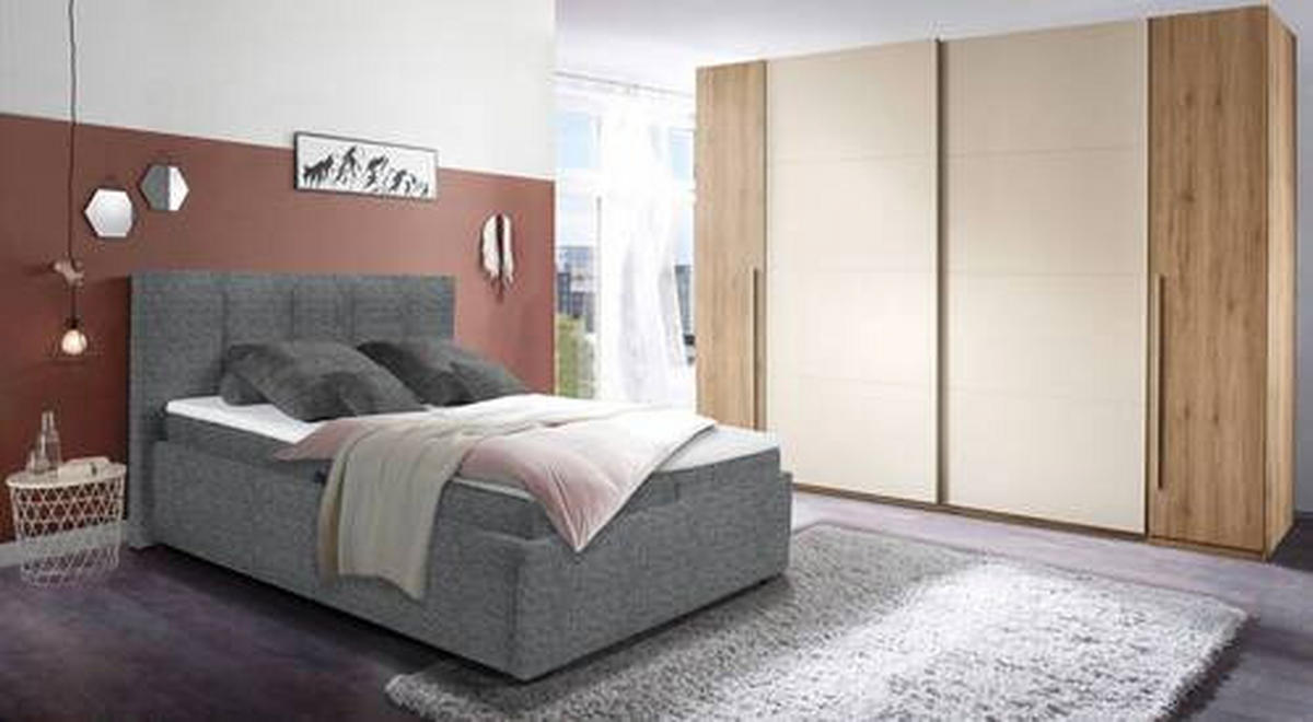 POLSTERBETT Matratze, Bettkasten, Topper Dunkelgrau 180/200 cm  - Dunkelgrau/Graphitfarben, KONVENTIONELL, Kunststoff/Textil (180/200cm) - Esposa