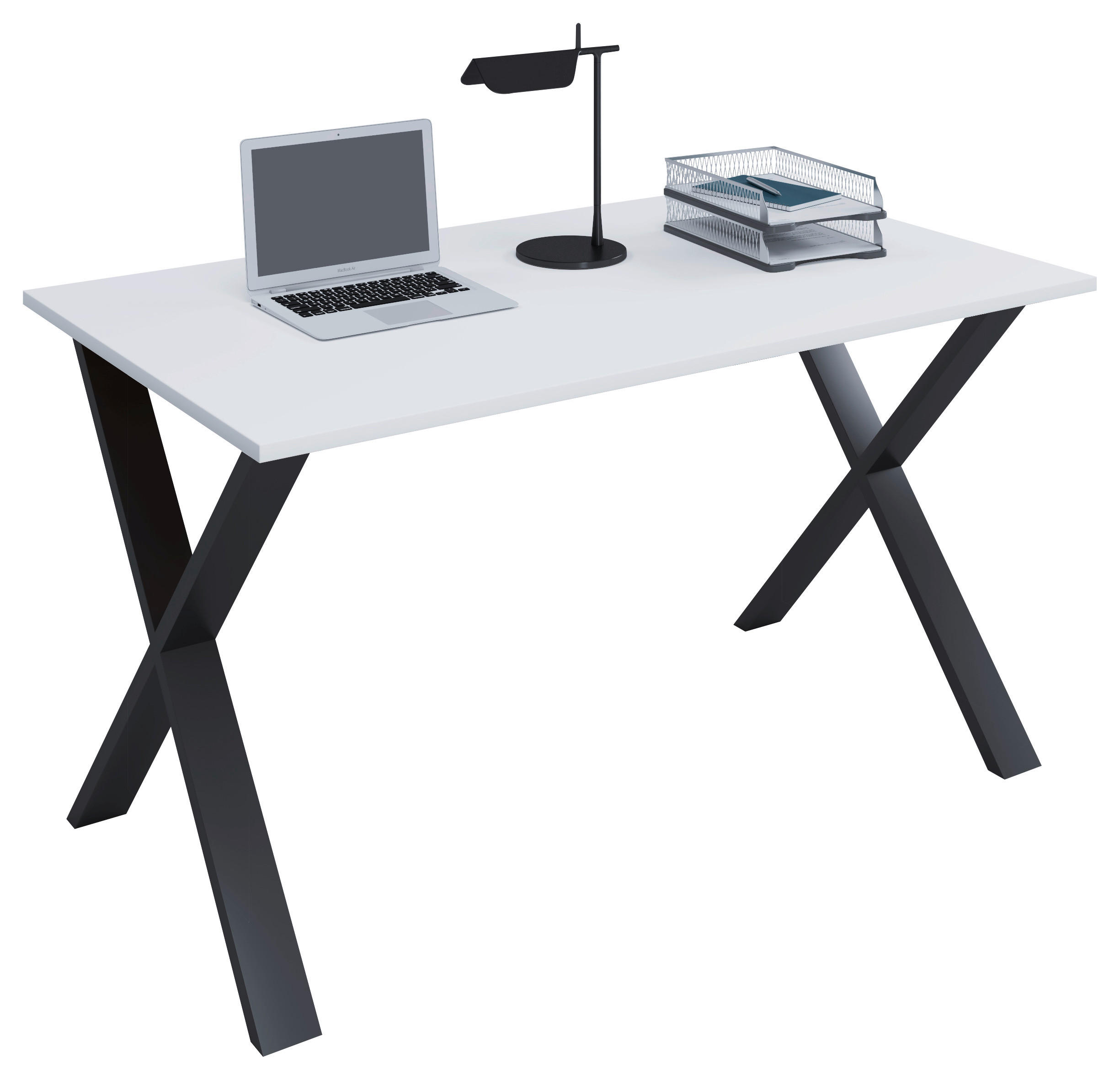 SCHREIBTISCH 140/50/76 cm  in Schwarz, Weiß  - Schwarz/Weiß, MODERN, Holzwerkstoff/Metall (140/50/76cm) - MID.YOU